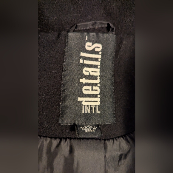 DETAILS Intl Black Dual Zipper Winter Pea Hooded Coat Jacket XXL - Picture 7 of 9